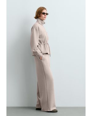 Oysho Kurze Jacke Mit Modal Und Nadelstreifen-Print - Grau