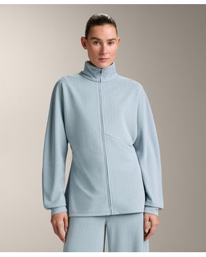 Oysho Lange Jacke Mit Asymmetrischem Streifen Und Modal - Blau