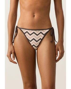 Oysho Bikinislip Aus Crochet Mit Zickzack-Muster - Braun