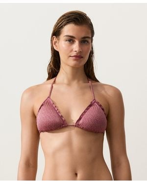 Oysho Triangelbikini Met Metallic Garen - Rood