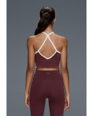 Oysho Tank Top Comfortlux Top Met Contrasterende Details - Rood