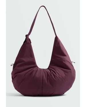 Oysho Geraffter Shopper - Lila