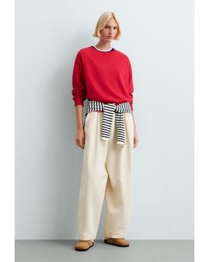 Oysho Melierte Sweatshirt Mit Rundhalsausschnitt - Rot