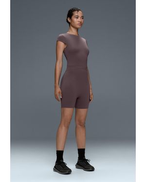 Oysho Korte Perfect-Adapt Jumpsuit Met Korte Mouwen - Grijs
