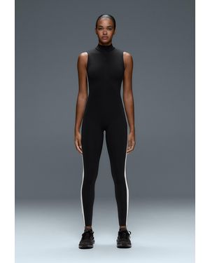 Oysho Lange Compressive Jumpsuit Met Kleurvlakken - Grijs
