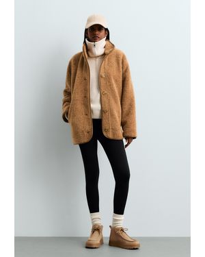 Oysho Lang Teddyjasje Met Knopen - Wit