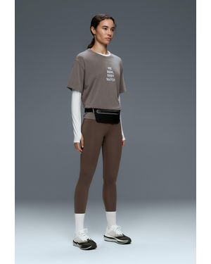 Oysho Boxy T-Shirt Met Korte Mouw Met Print - Grijs