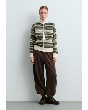 Oysho Jacke Strick Jacquard - Mehrfarbig