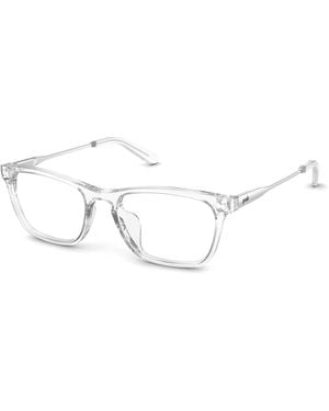 Pair Eyewear Crystal Clear Acetate Metal Rectangle Eyeglasses - Black