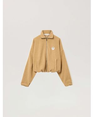 Palm Angels Palm Tree Chenille Track Jacket Kaki - Natural