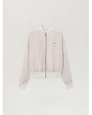 Palm Angels Tree Logo Track Bomber Jacket - Natural