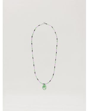 Palm Angels Oval Beads Necklace - White