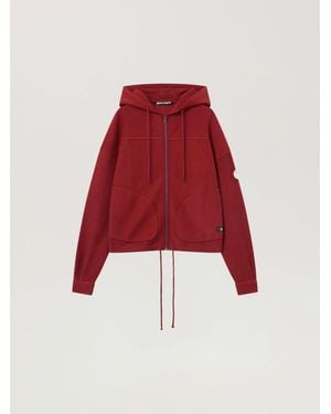 Palm Angels Palm Tree Zip Loose Hoodie Brick - Red