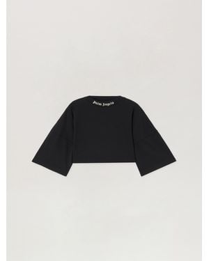 Palm Angels Back Curved Logo Mini T-Shirt - Black