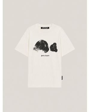 Palm Angels Spray Bear T-Shirt - Natural