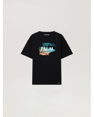 Palm Angels Palm Island Regular T-Shirt - Black