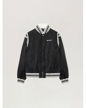 Palm Angels Monogram Jacquard Bomber Jacket - Black