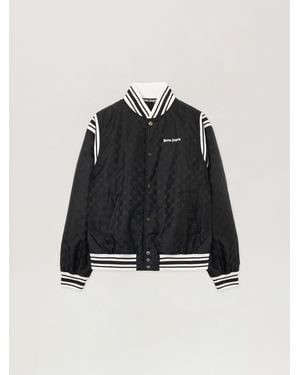 Palm Angels Monogram Jacquard Bomber Jacket - Black