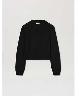 Palm Angels Embroidere Curved Logo Knit Jumper - Black