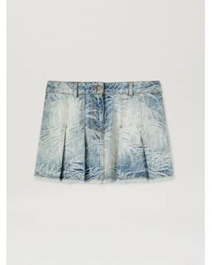 Palm Angels Palms Jacq Pleated Dnm Skirt Medium - Blue