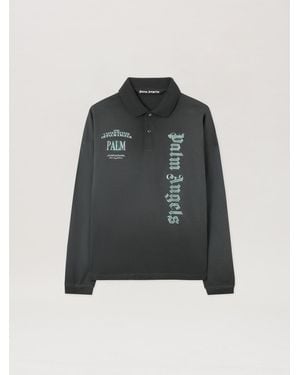 Palm Angels Dollar Logo Long Sleeve Polo Vintage - Multicolour