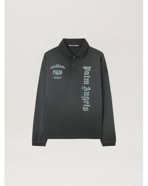 Palm Angels Dollar Logo Long Sleeve Polo Vintage - Multicolour