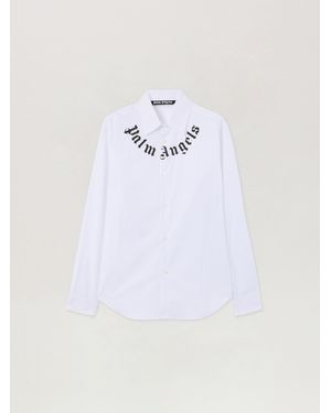 Palm Angels Neck Logo Shirt - White