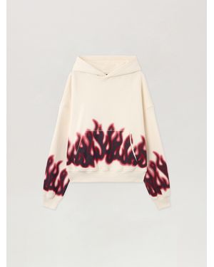 Palm Angels Flames Loose Hoodie Off - Red
