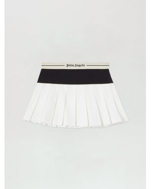 Palm Angels Classic Logo Pleated Skirt - White