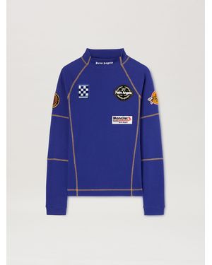Palm Angels Long Sleeves Racing T-Shirt Moncler X - Blue