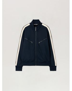 Palm Angels Curved Logo Track Jacket Dark - Blue