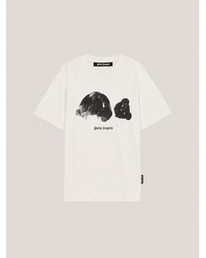 Palm Angels Spray Bear T-Shirt - Natural