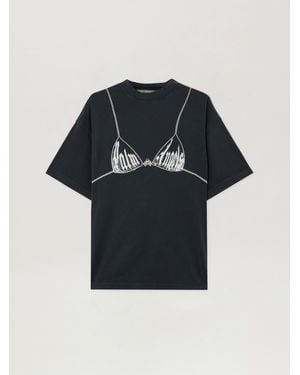 Palm Angels Bra Loose T-Shirt Donna - Nero