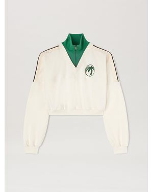 Palm Angels Oval Palm Sweatshirt Off - Natural