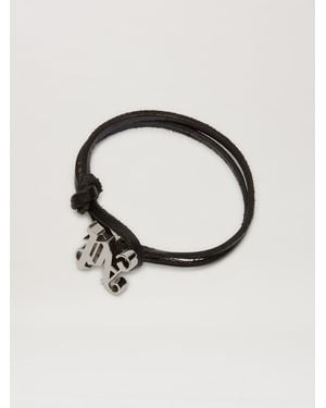 Palm Angels Leather Cord Monogram Bracelet - Multicolour