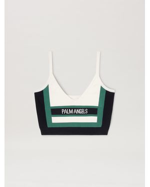Palm Angels Cb Racing Knit Top - Blue