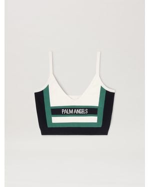 Palm Angels Cb Racing Knit Top - Blue