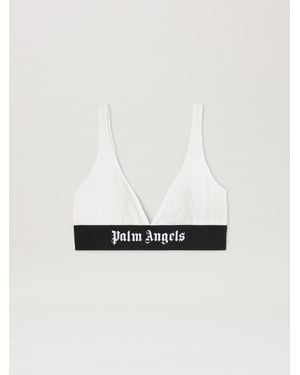 Palm Angels Logo Band Triangle Bra - White