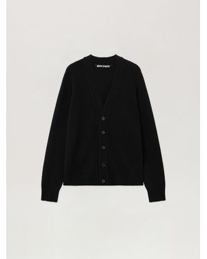 Palm Angels Curved Logo Cardigan - Black
