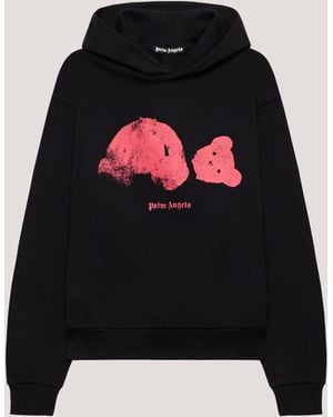 Palm Angels Spray Broken Bear Hoodie - Black