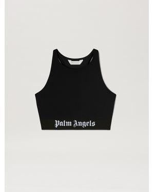 Palm Angels American Neckline Sport Top - Black