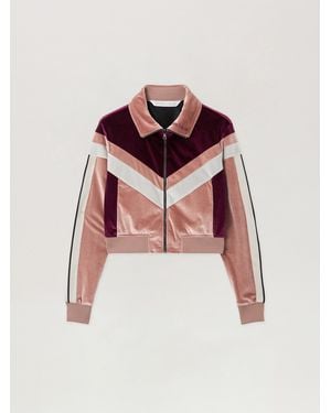 Palm Angels Colorblock Chenille Track Jacket Soft - Red