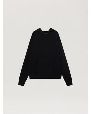 Palm Angels Curved Logo Regular Knit Hoodie - Black