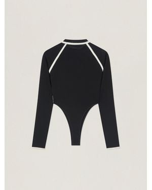Palm Angels Curved Logo Fitted Body Long Sleeve - Black
