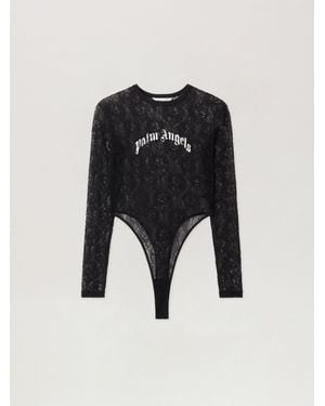 Palm Angels Curved Logo Lace Body - Black