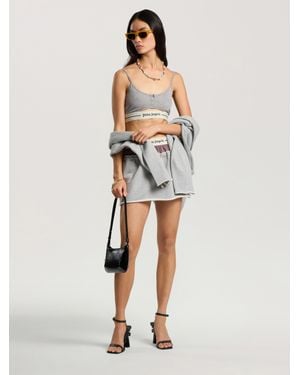 Palm Angels Classic Logo Double-Layered Skirt - White