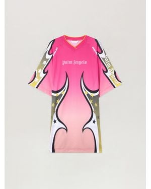 Palm Angels Racing T-Shirt Dress - Pink