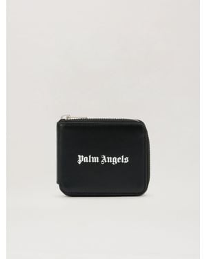 Palm Angels Classic Logo Zip Around Wallet - Black