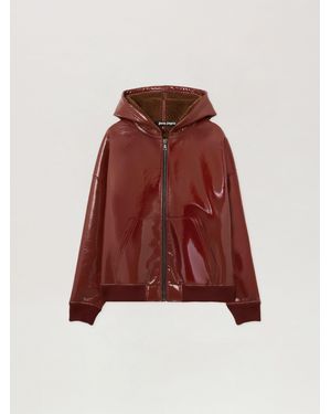 Palm Angels Curved Logo Vinyl Bomber Jacket Brick - Green