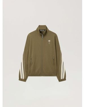 Palm Angels Palm Tree Striped Track Jacket - Green
